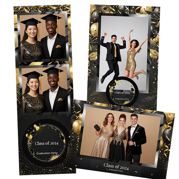 Black And Gold Glamour Graduation