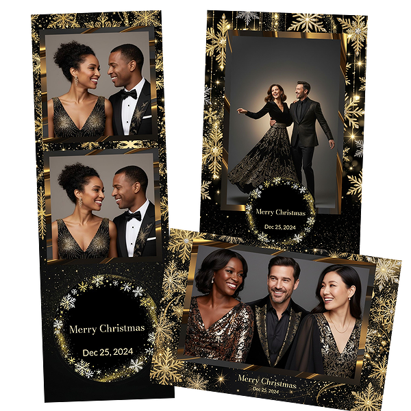 Glamorous Black Gold Snowflake Holiday