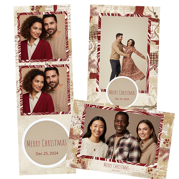 Rustic Script Polaroid Holiday