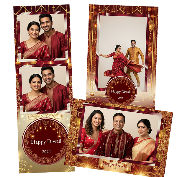 Elegant Red Gold Diwali