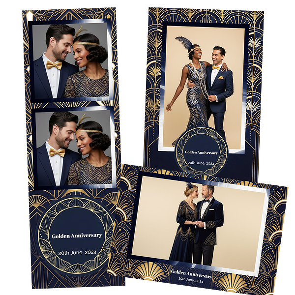 Navy Gold Art Deco Anniversary