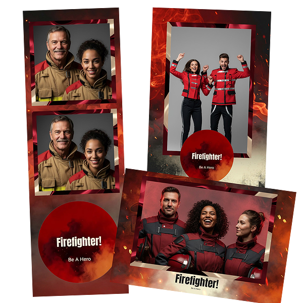 Bold Red Firefighter Hero
