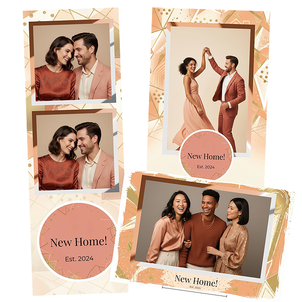 Modern Peach Gold Housewarming