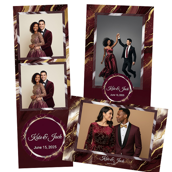 Elegant Burgundy Gold Marble