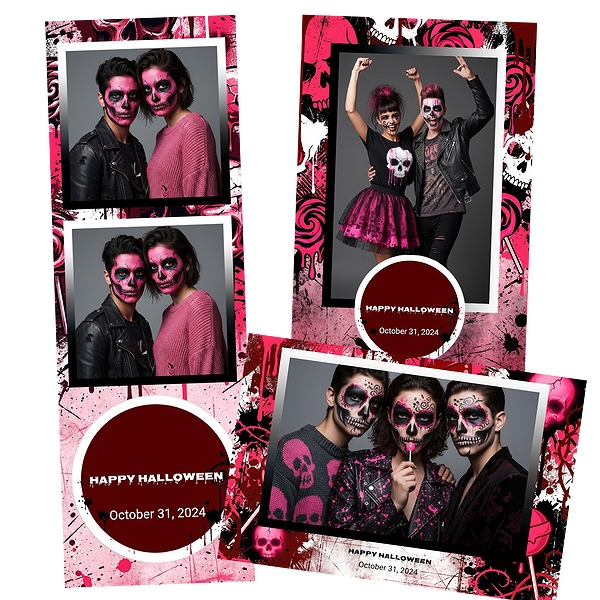 Scary Pink Skull Grunge