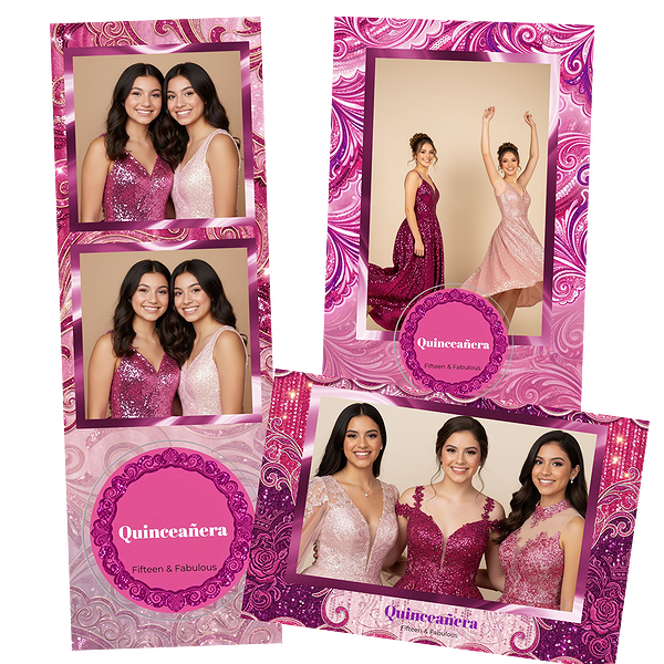 Pink Geometric Quinceanera Swirls