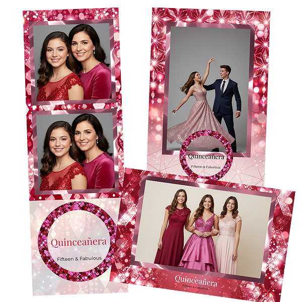 Red Coral Diamond Quinceanera