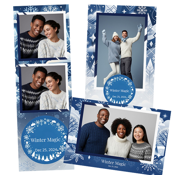 Blue Snowflake Winter Scene