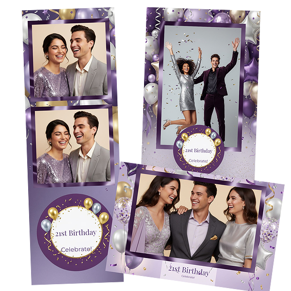 Purple Silver Balloon Birthday