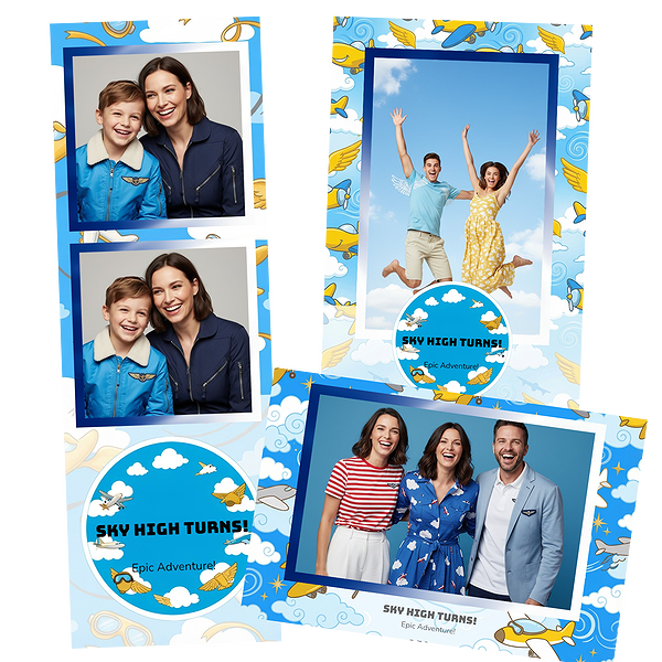 Blue Airplane Birthday Template