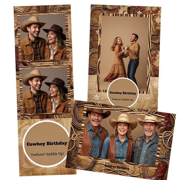 Brown Wood Western Birthday