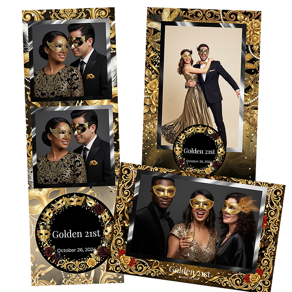 Gold Masks Birthday Balloons