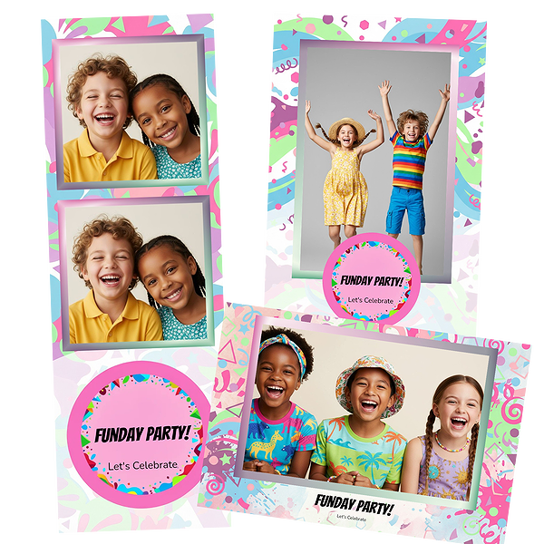 Pink And Green Kids Birthday