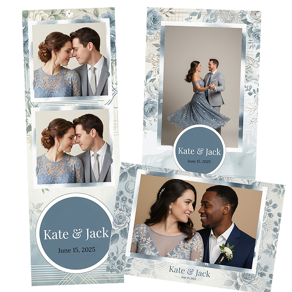 Vintage Dusty Blue Floral