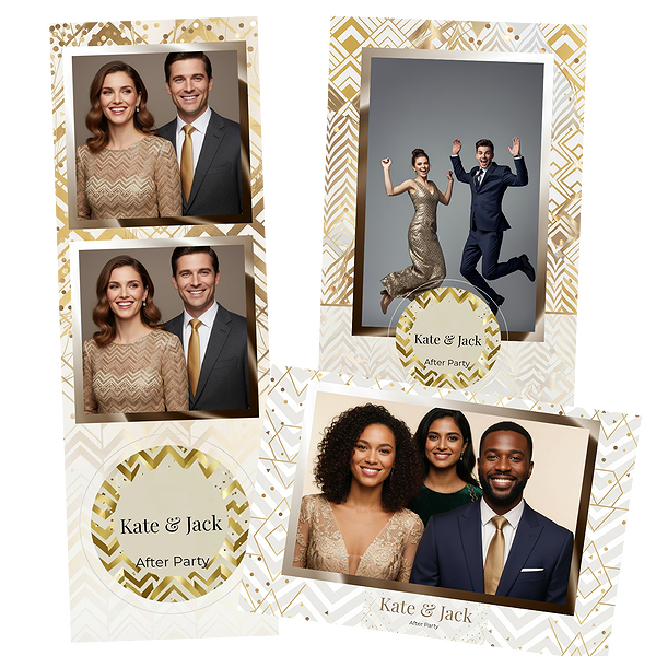 Gold Chevron Wedding Bokeh