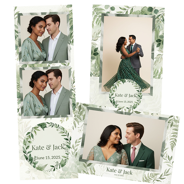 Green Watercolor Leaf Wedding