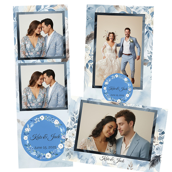 Blue Watercolor Floral Wedding