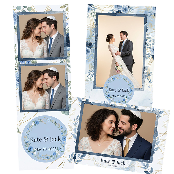 Elegant Blue Floral Jewish Wedding