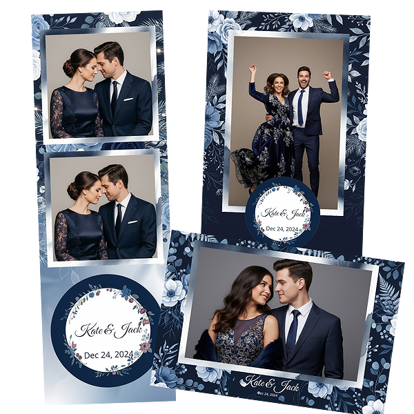 Midnight Blue Winter Floral