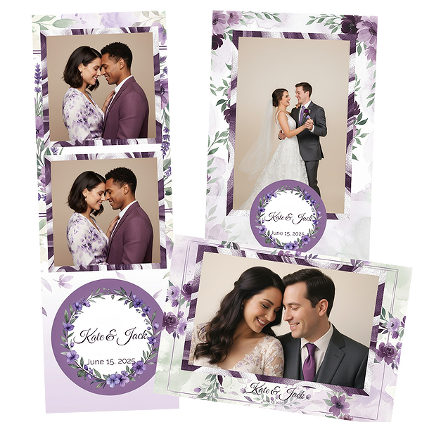 Purple Watercolor Floral Wreath