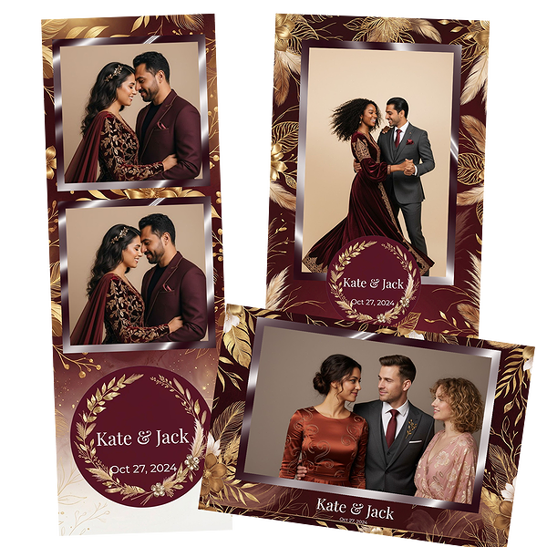 Burgundy Gold Boho Wedding