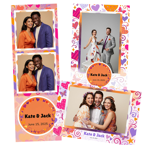 Pink Hearts Butterflies Wedding