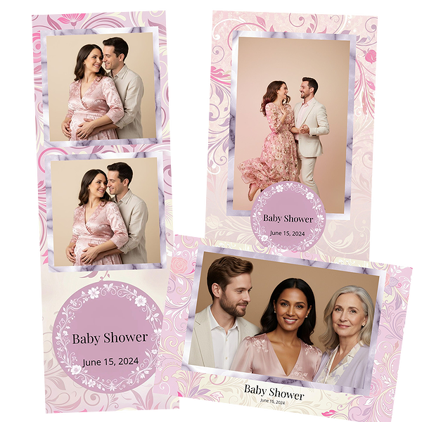 Pink Floral Baby Shower Swirls