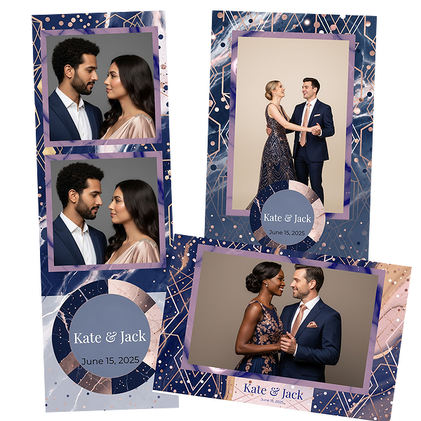 Pink Blue Marble Wedding