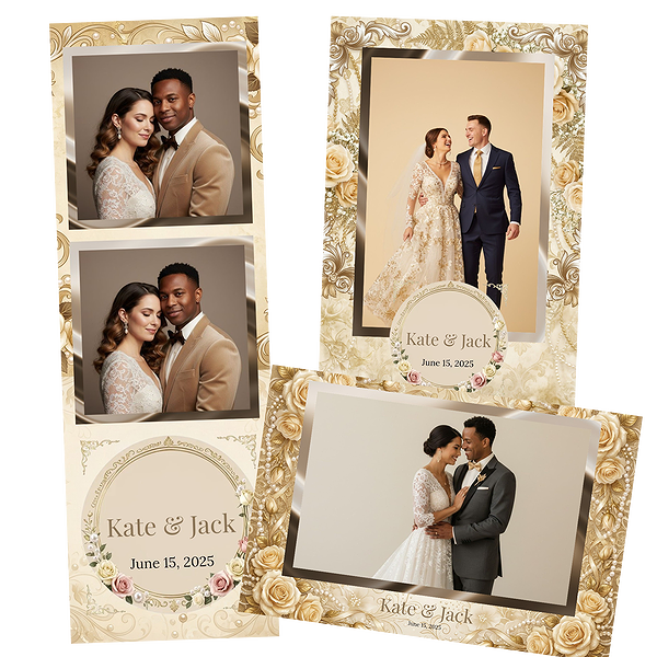 Gold Roses Wedding Photo Booth