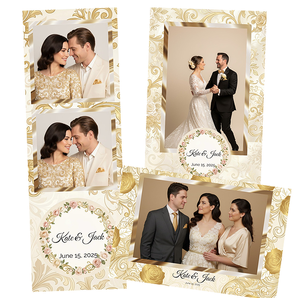 Gold Roses Wedding Watercolor