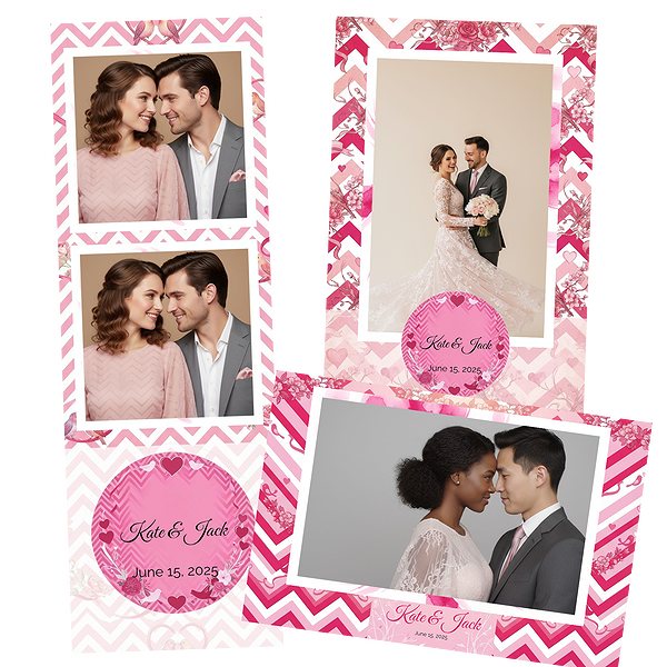 Chevron Hearts Wedding Template