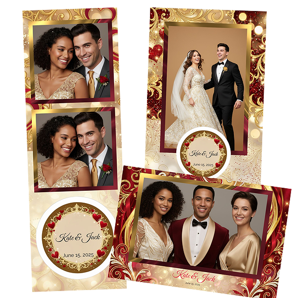 Gold Glitter Heart Wedding