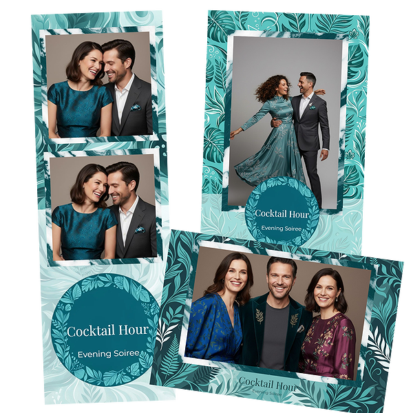 Teal Floral Cocktail Bar