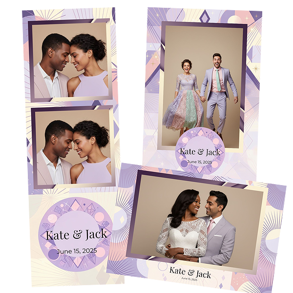 Purple Geometric Wedding Frame