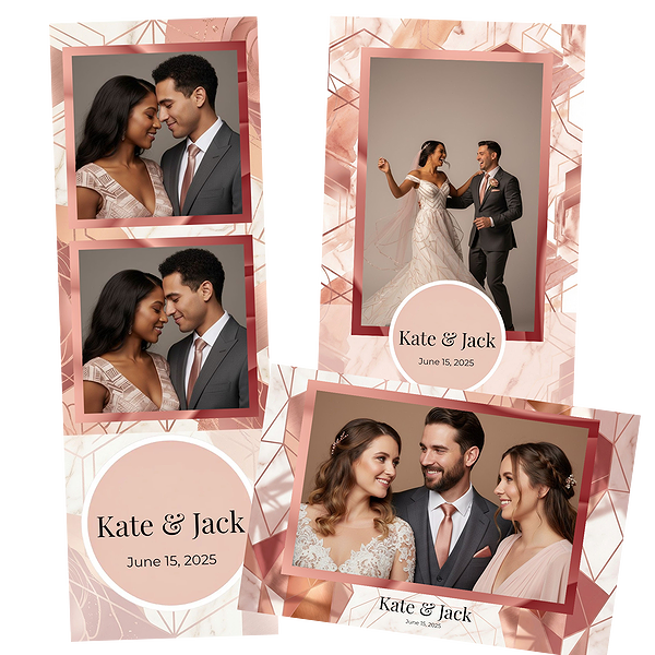 Pink Rose Gold Marble Wedding