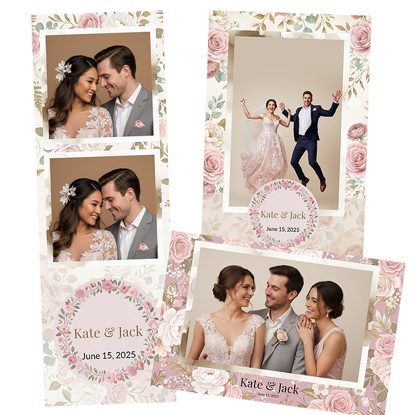 Pink Floral Wedding Border
