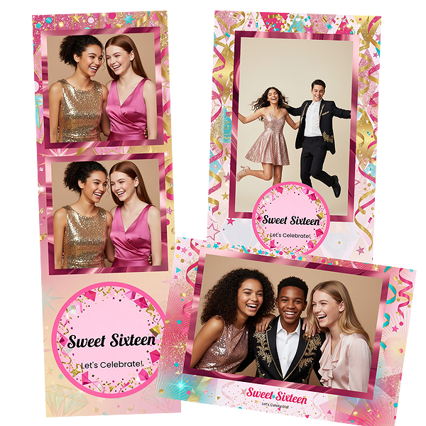 Pink Confetti Sweet Sixteen