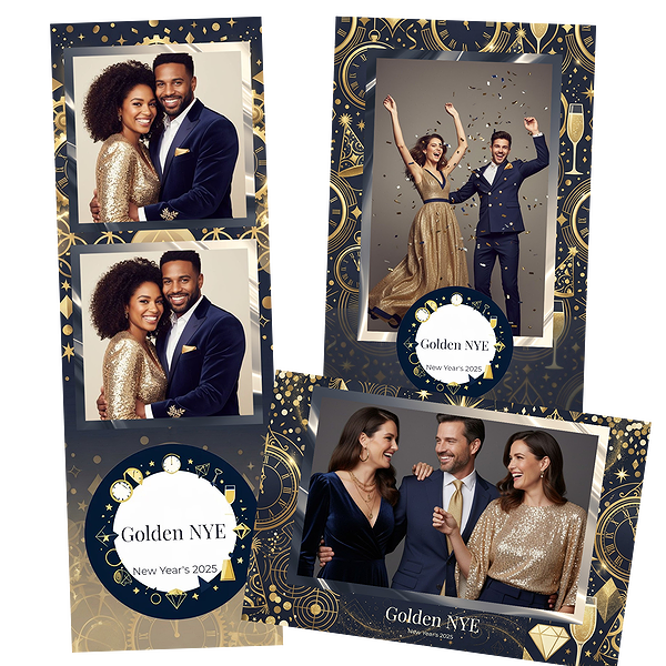 Navy Gold New Year Clock