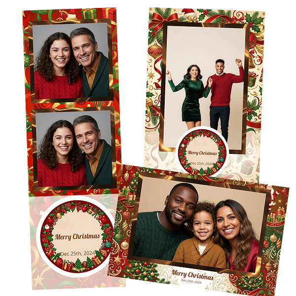 Red Holly Christmas Frame