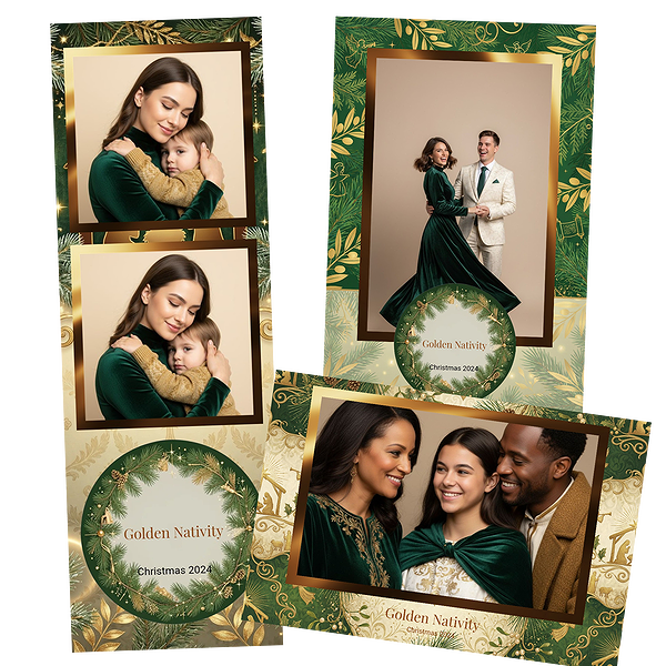 Golden Nativity Christmas Frame