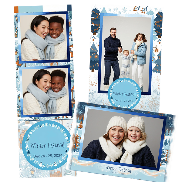 Blue Snowflakes Christmas Trees