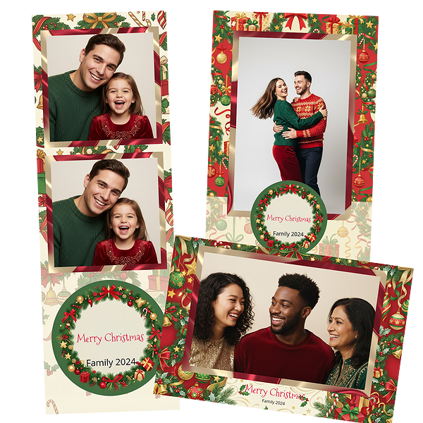 Red Polka Dot Christmas Frame