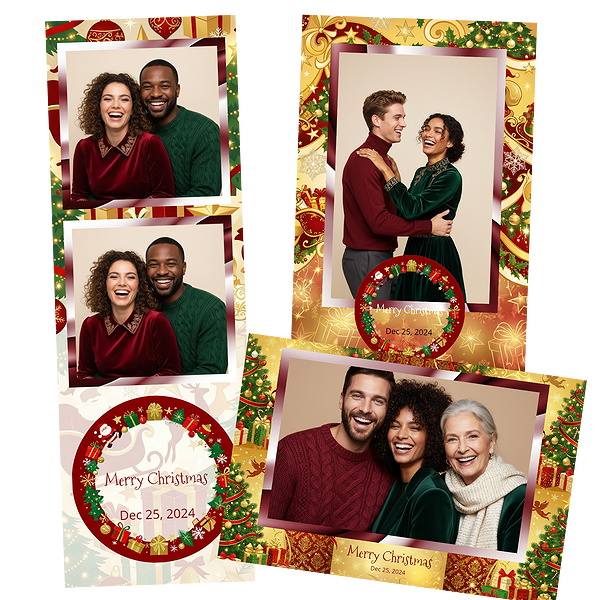 Red Holly Christmas Frame